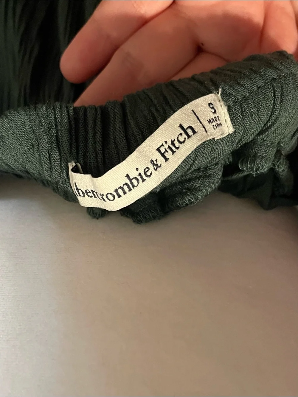 Abercrombie & Fitch Olive Green Tie-Shoulder Maxi Dress